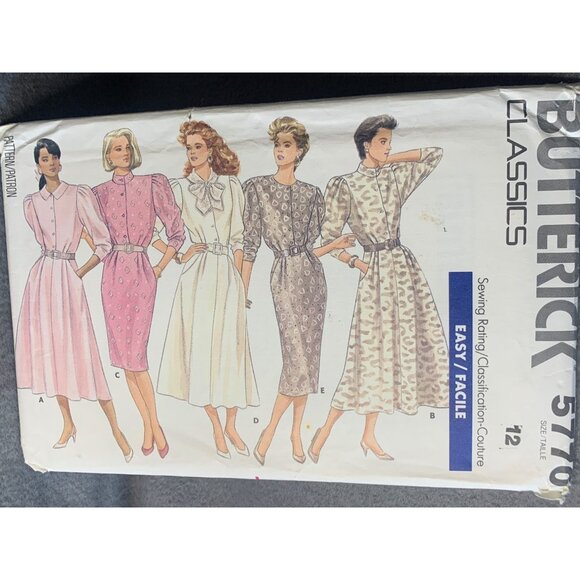 Butterick Misses Dress Sewing Pattern Sz 12 5770 - Uncut - Picture 4 of 4